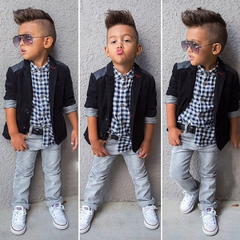 Direct Approval Of A Wholesale Foreign Trade Children's Clothing Boy Suit Jacket Shirt ,Jeans Children's Suit Factory