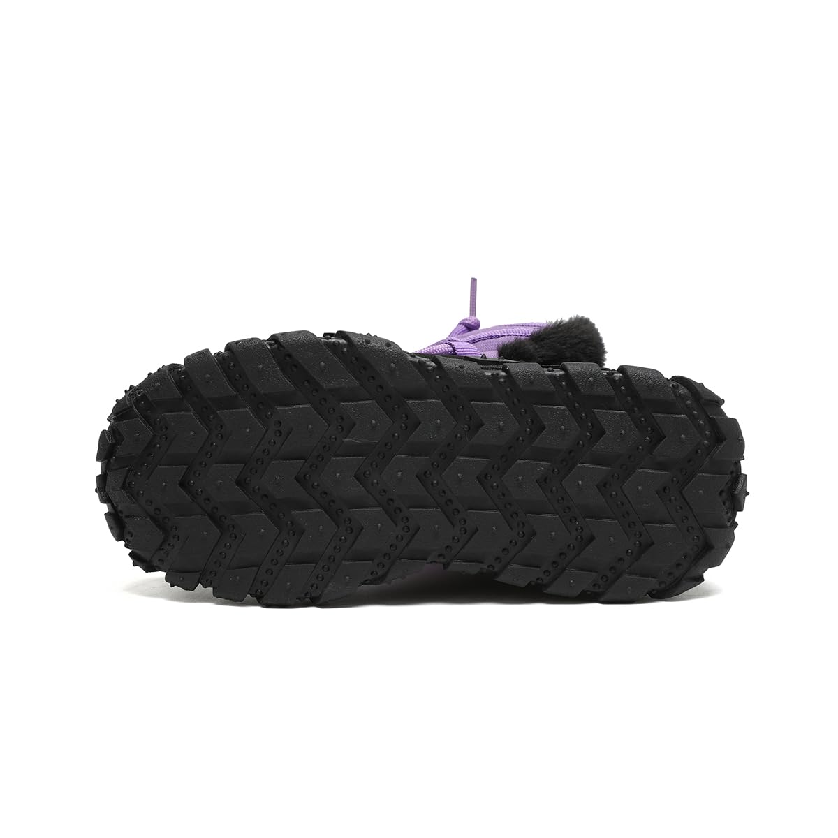 kulebear Boys Girls Wnter Snow Boots Warm Outdoor Hiking Shoes Waterproof Anti-slip Boots BlackPurple 4 Big Kid