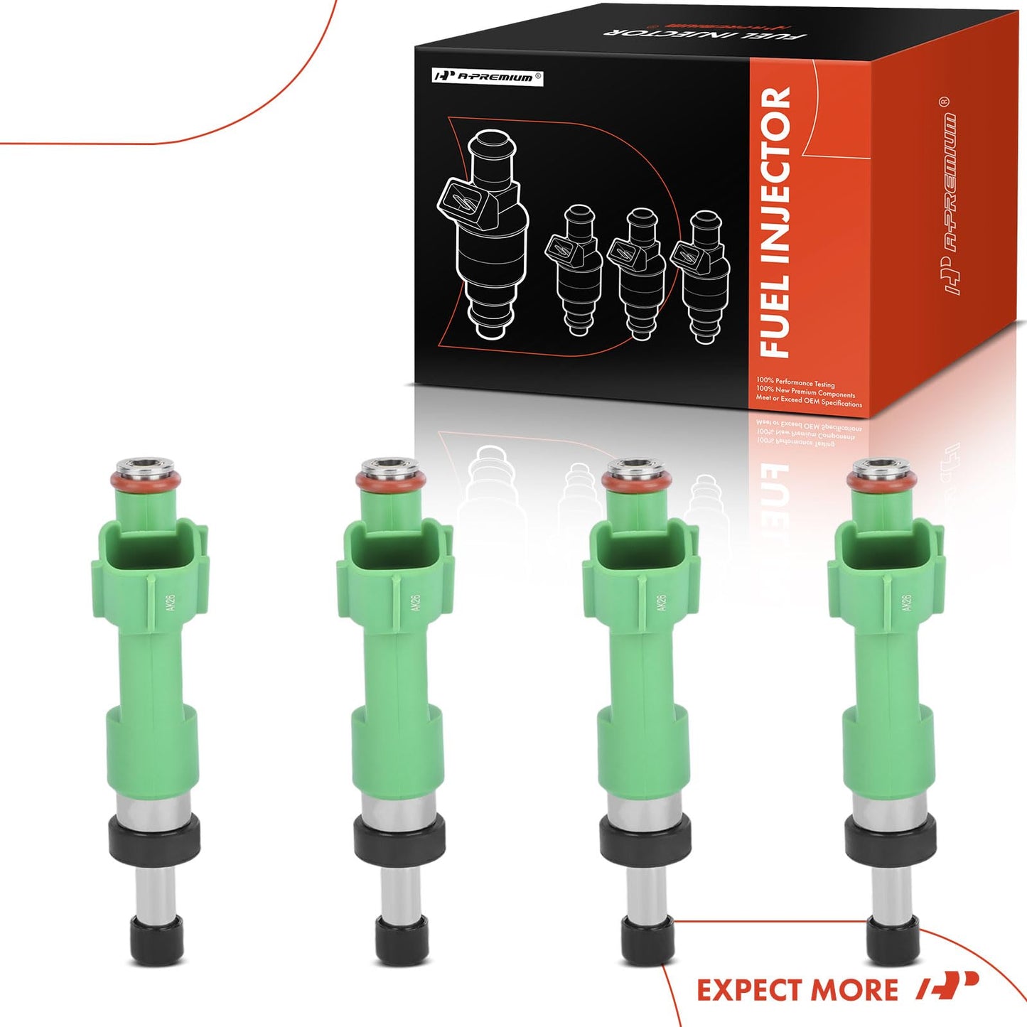 A-Premium Fuel Injectors Compatible with Toyota Camry 2010-2017, RAV4 2009-2018, Highlander, Sienna, Avalon, Venza & Lexus ES300h & Scion tC, 2.5L 2.7L, Set of 4, Replace# 23250-05010