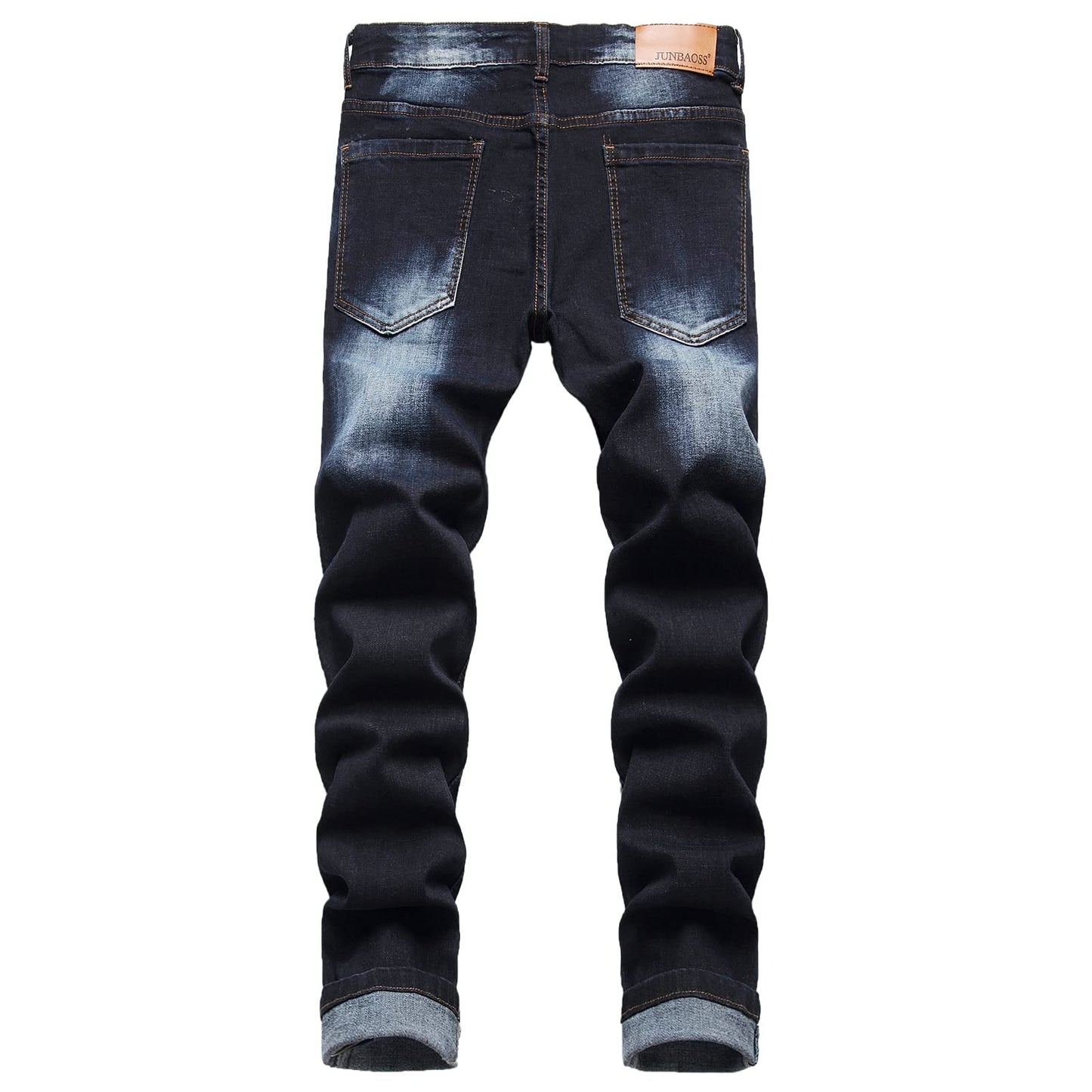 JUNBAOSS Men's Skinny Jeans Stretch Ripped Tapered Leg Ripped Jeans for Men Distressed Jeans Pants Slim Fit for Men Stretch Denim Jeans Skinny Jeans