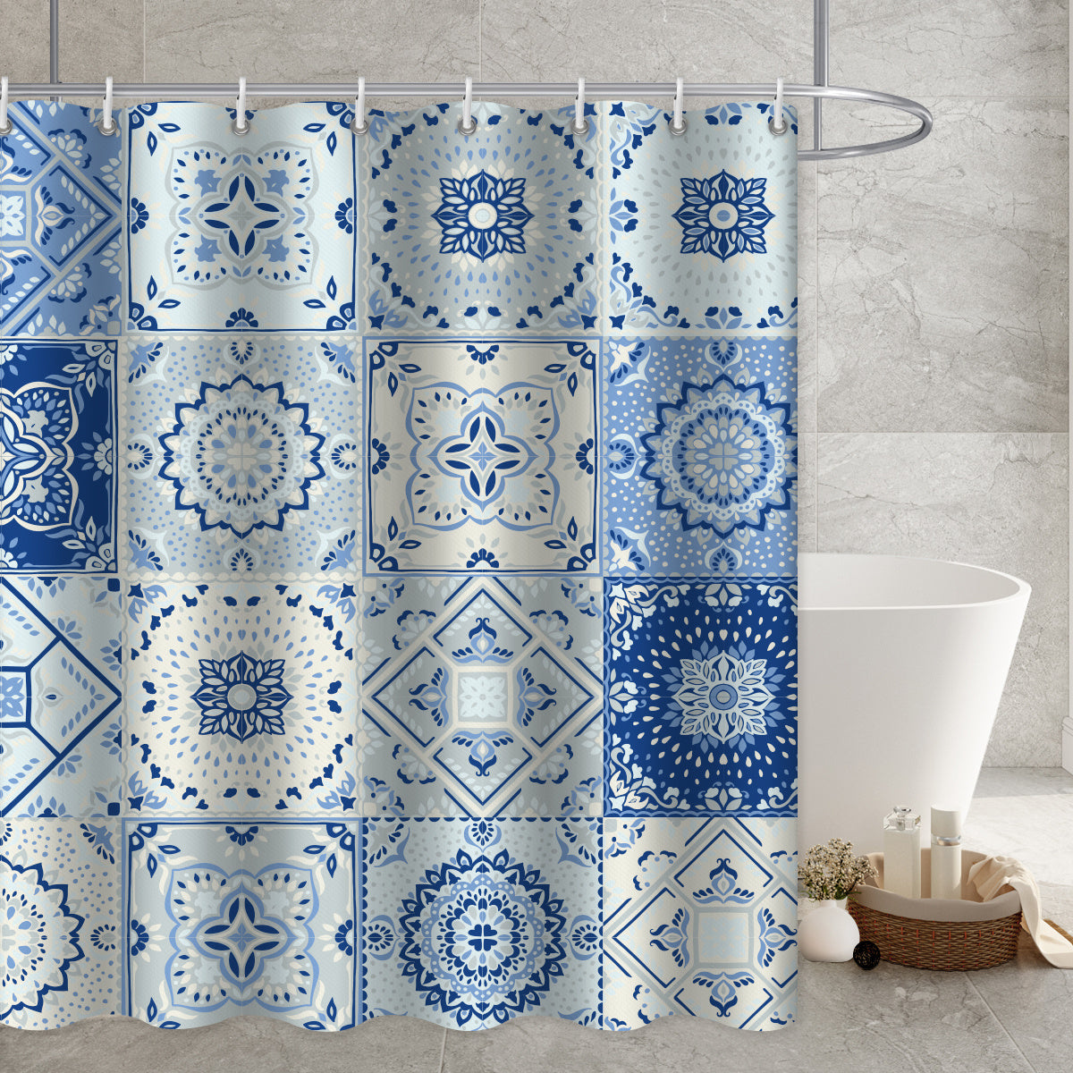 Waterproof Shower Curtain Cross-border Amazon Polyester Toilet Shower Curtain