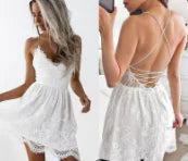 Mini Lace Strappy Dress