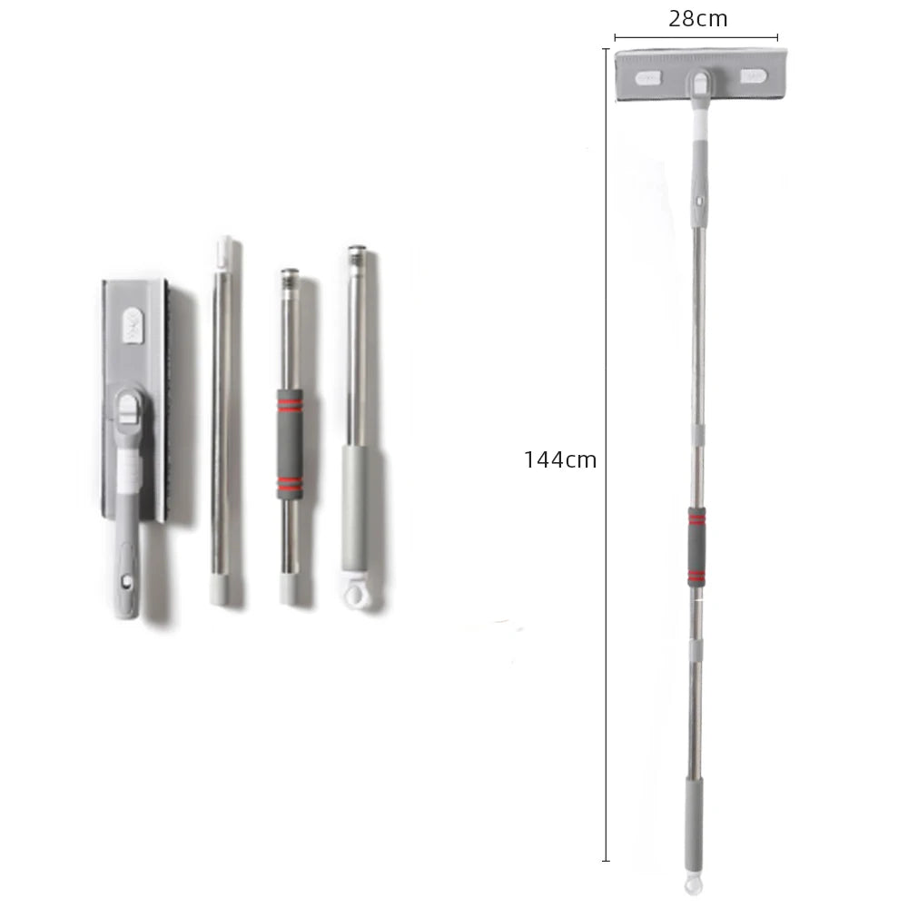 Glass Brush Windows Clean Squeegee Mop Soft Microfiber Rotatable Telescopic 4in1 Scraper Cleaning Dust Household Clean Supplies