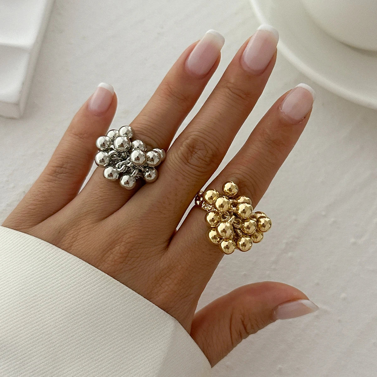 IngeSight.Z Creative Design CCB Small Ball Ring for Women Men Trending