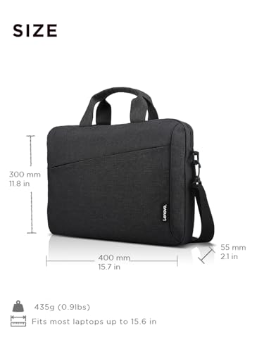 Lenovo Laptop Carrying Case T210, 15.6-Inch Laptop and Tablet, Sleek Design, Durable and Water-Repellent Fabric, Business or School, GX41L83769 Casual Toploader - Eco Black