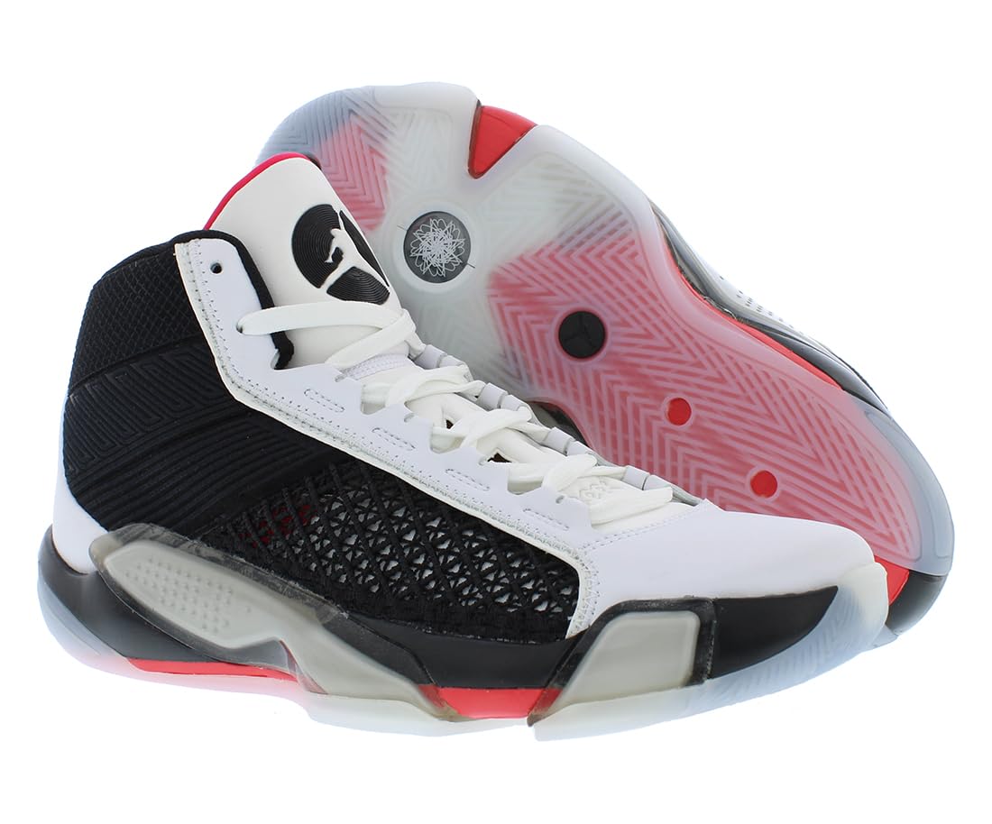 Air Jordan XXXVIII Fundamental Basketball Shoes (DZ3356-106, White/Siren Red/Black) Size 9.5