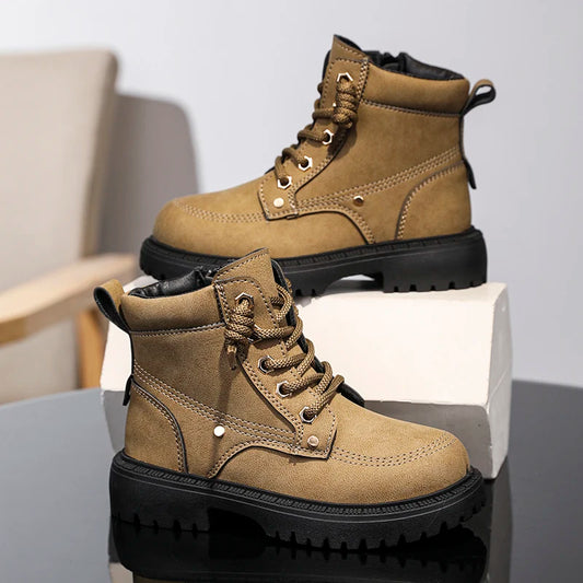Children Boots Winter Boy Girls Shoes Thick Sole Non-slip Warm Sports Shoes Sneaker Outdoor Ankle Boots for Girls Boys