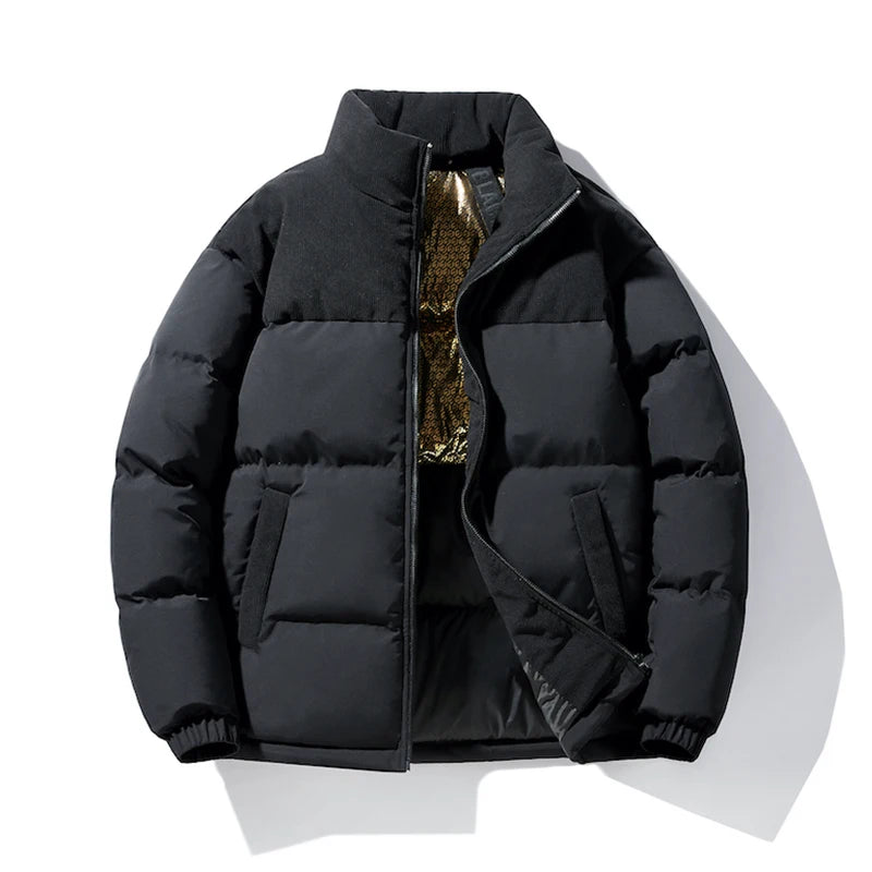 Vertical Collar Color Down Jacket Warm Simple Trend  Classic All-purpose Fabrics Warm Comfortable Skin-friendly Wear Down Coats