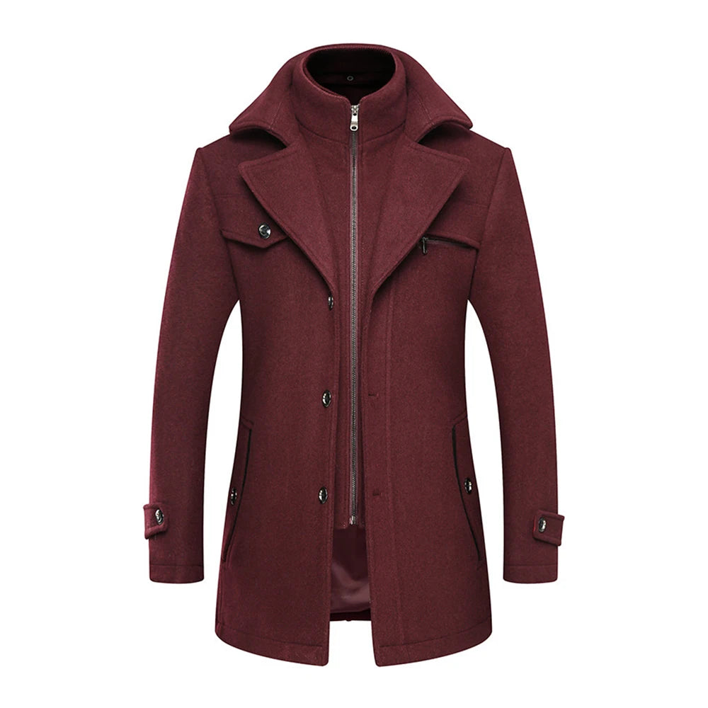 Woolen Coat for Men | Double Collar Woolen Coat | Mokie