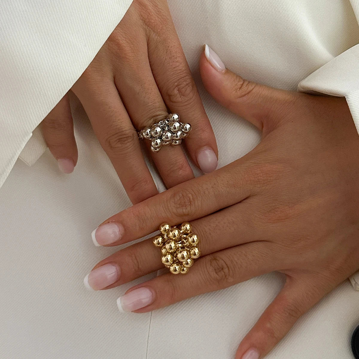 IngeSight.Z Creative Design CCB Small Ball Ring for Women Men Trending