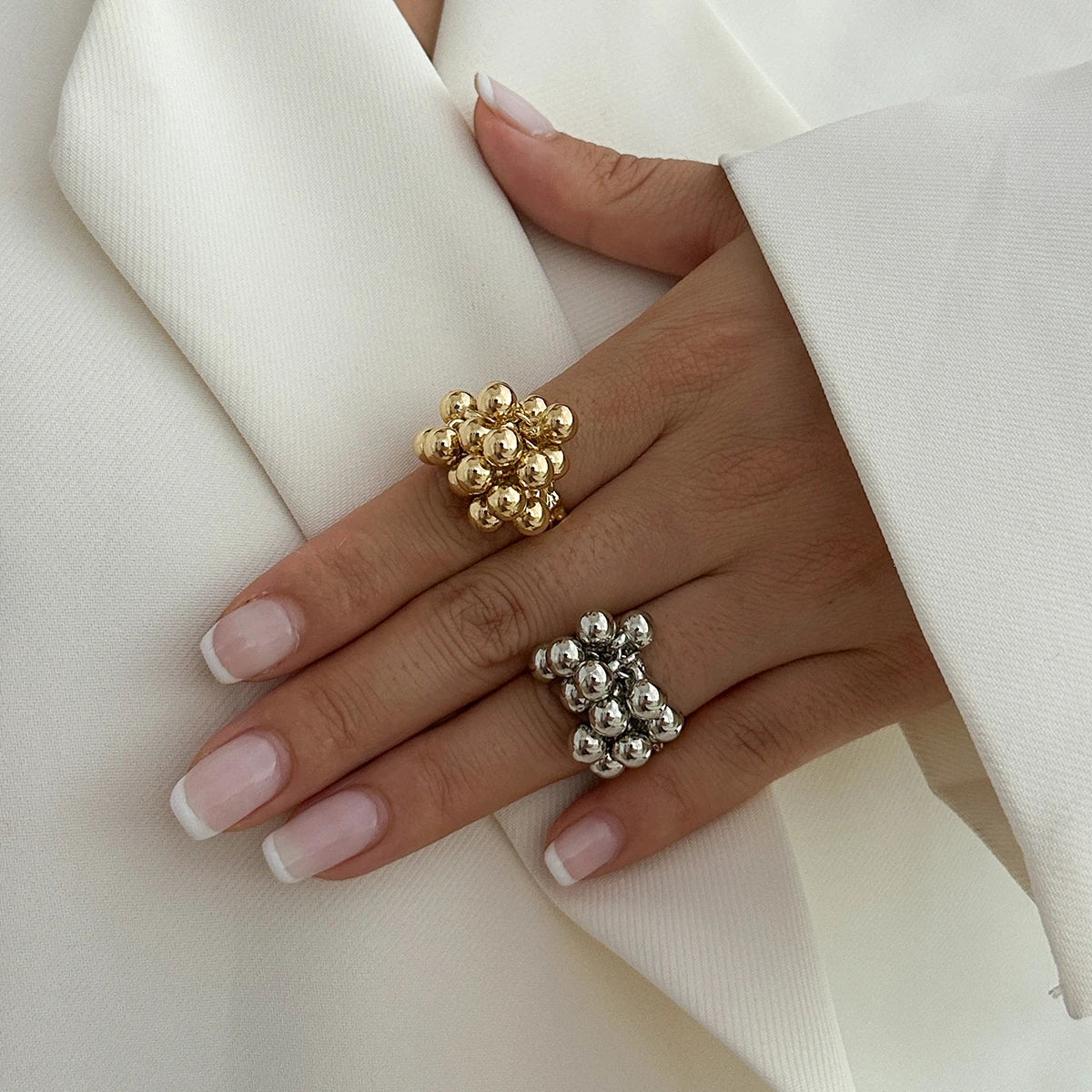 IngeSight.Z Creative Design CCB Small Ball Ring for Women Men Trending