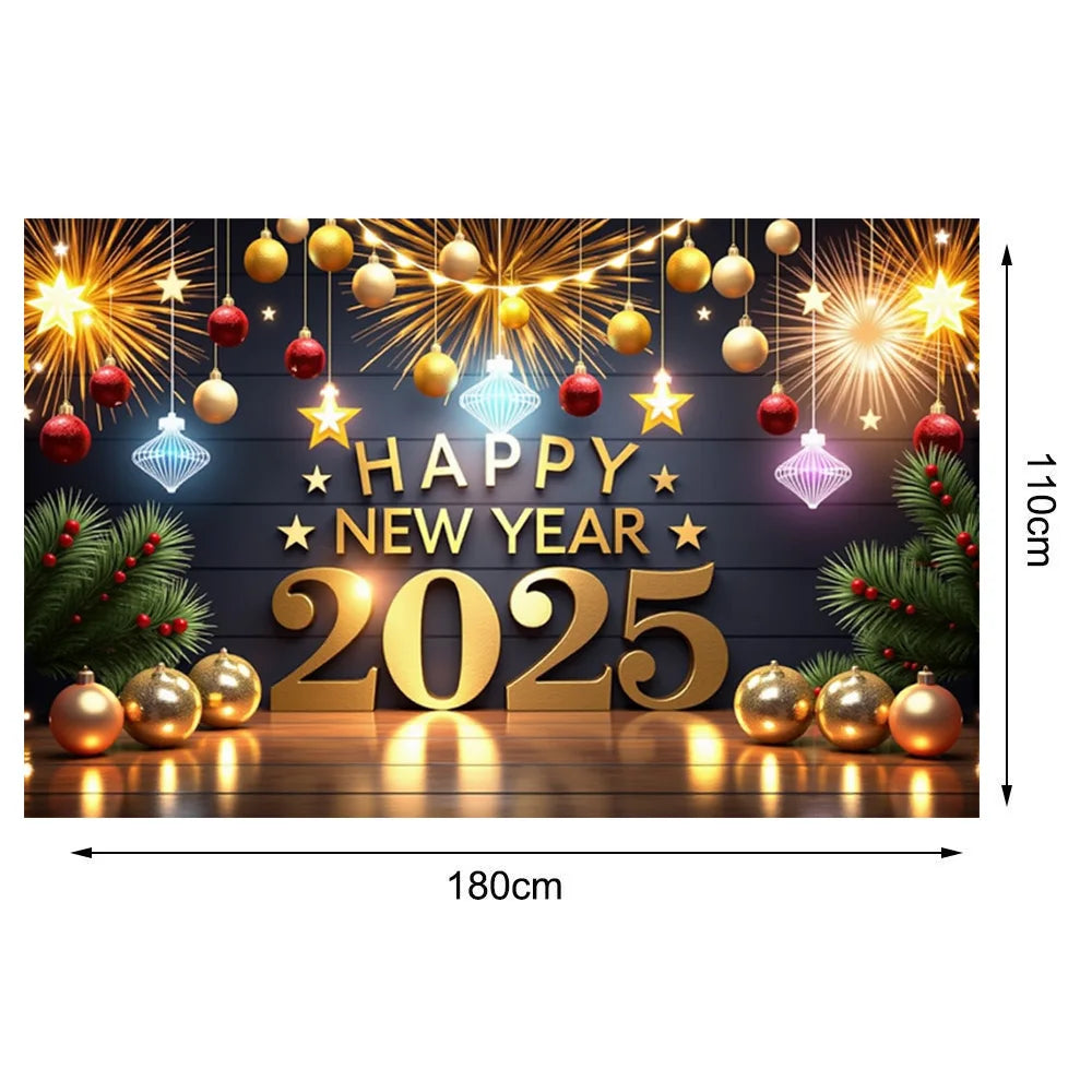 2025 Happy New Year Eve Party Background Colorful Lighting Banner 2025 New Year Celebrate Family Party Decoration Photo Supplies