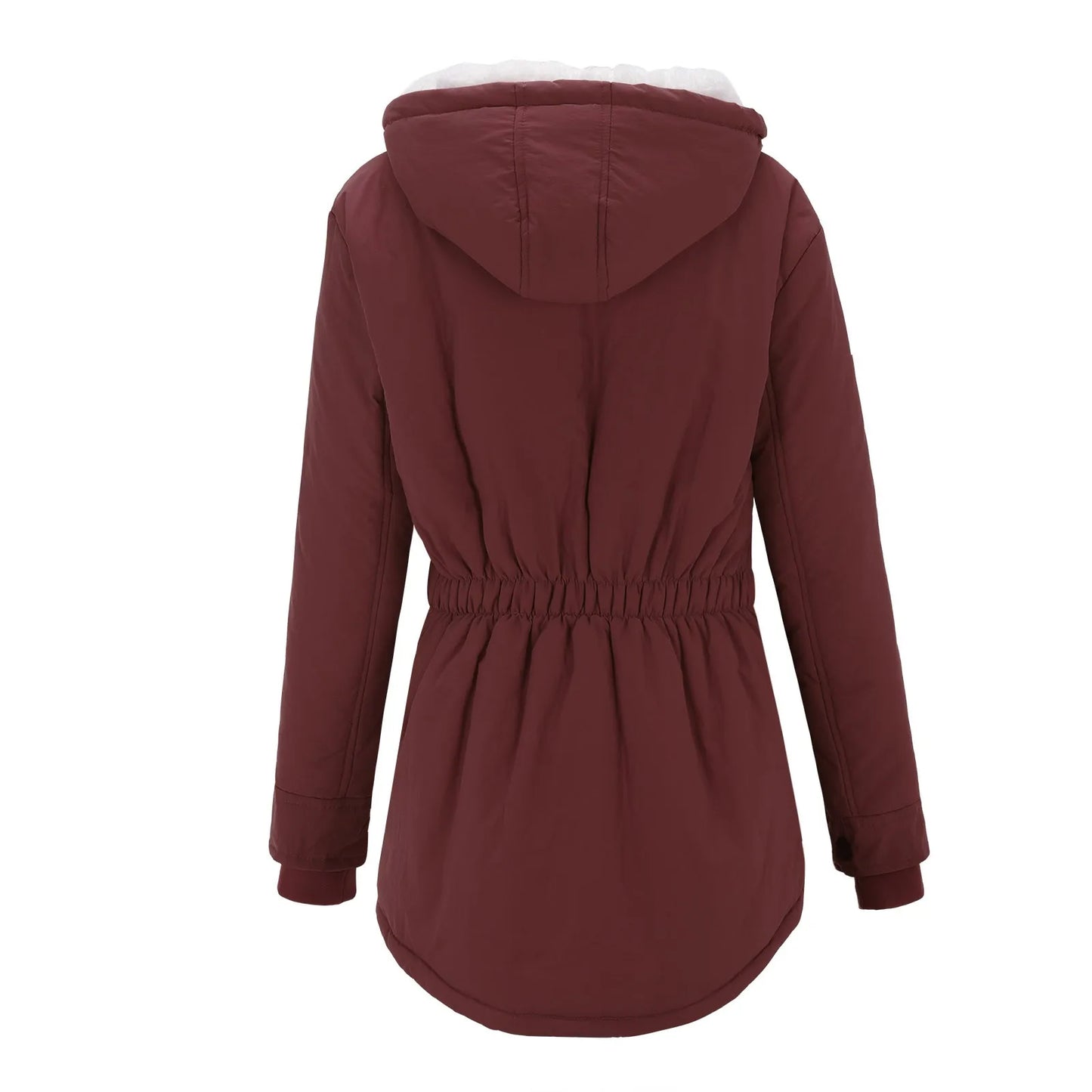 Women Plus Size Warm Winter Overcoat Women'S Jacket Thicker Outwear Plush Lined Drawstring Hooded Coat Warm Trench Women'S Coat