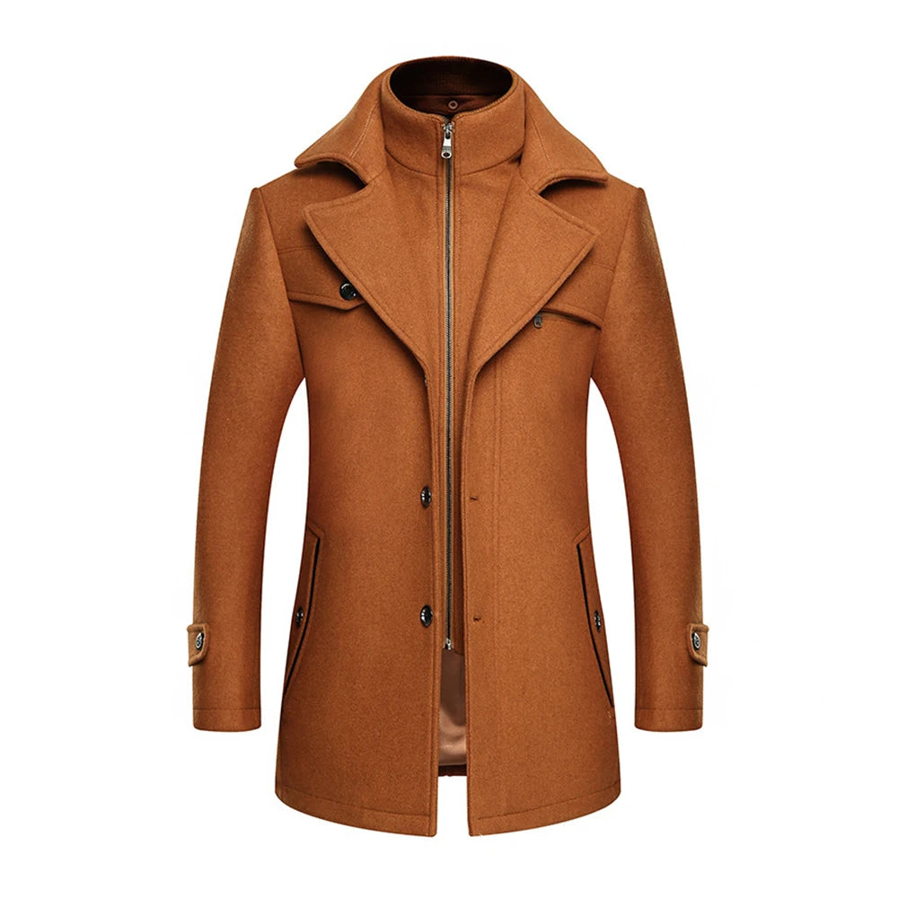 Woolen Coat for Men | Double Collar Woolen Coat | Mokie