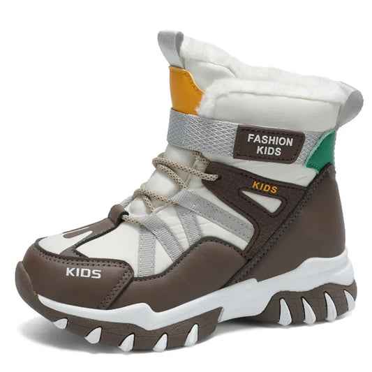 Boys Snow Boots Winter Waterproof Antiskid Boots Hiking Outdoor Shoes for Unisex Kids(/Little Kid/Big Kid) L9737-1
