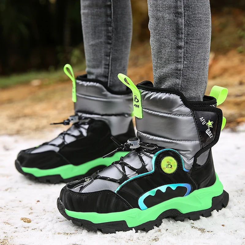 2023 Kids Snow Boots Boys Winter Warm Fur Antiskid Outsole Girls Shoes Boot Plus Size 28 To 39 Children Boots for Girls