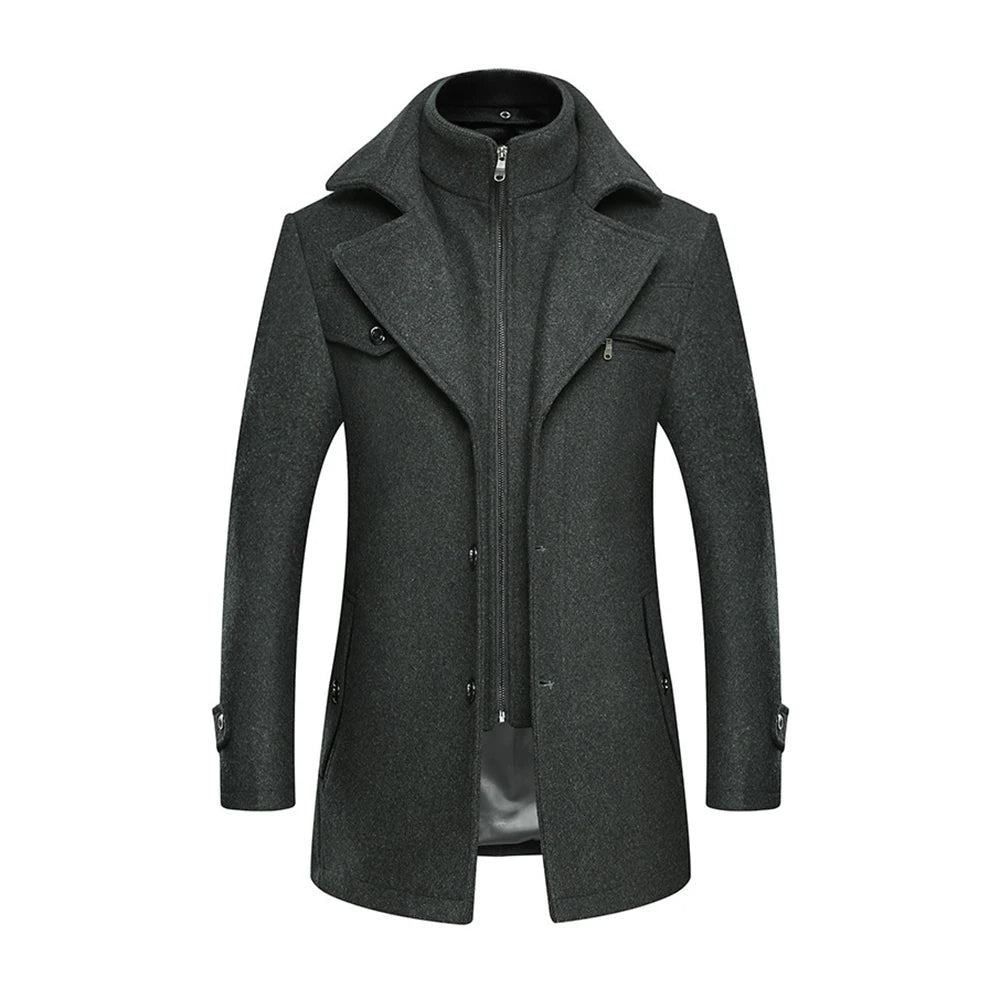 Woolen Coat for Men | Double Collar Woolen Coat | Mokie