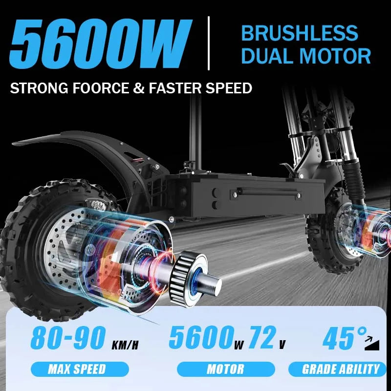 AJOOSOS 2024 X60 Electric Scooter 72V 5600W Dual Motor Electric Scooters 90KM/H Speed Adults Removable Seat Patinete Eléctricos
