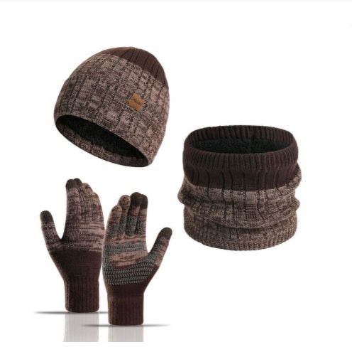 Three Piece Set Of Warm And Cold Proof Collar Plus Woolen Thick Woolen
