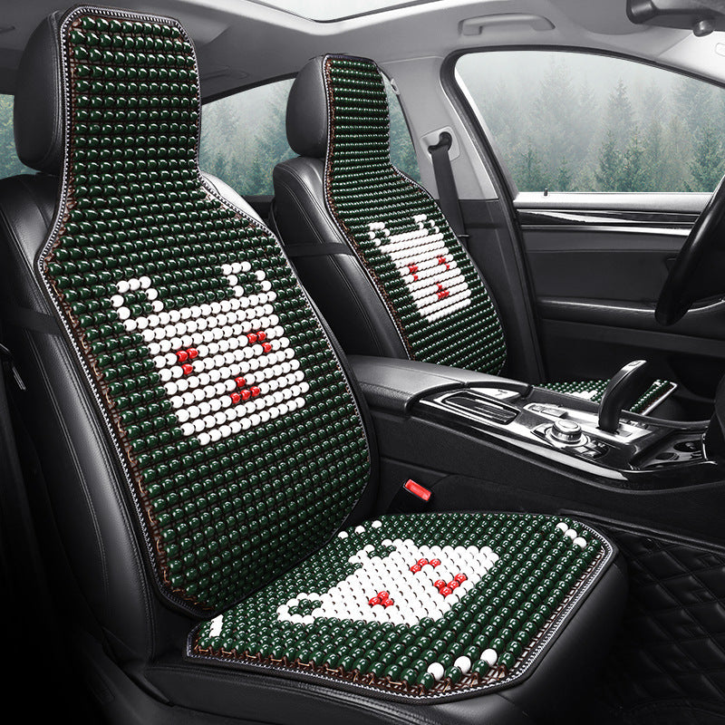 Car Wooden Bead Breathable Rear Seat Cover