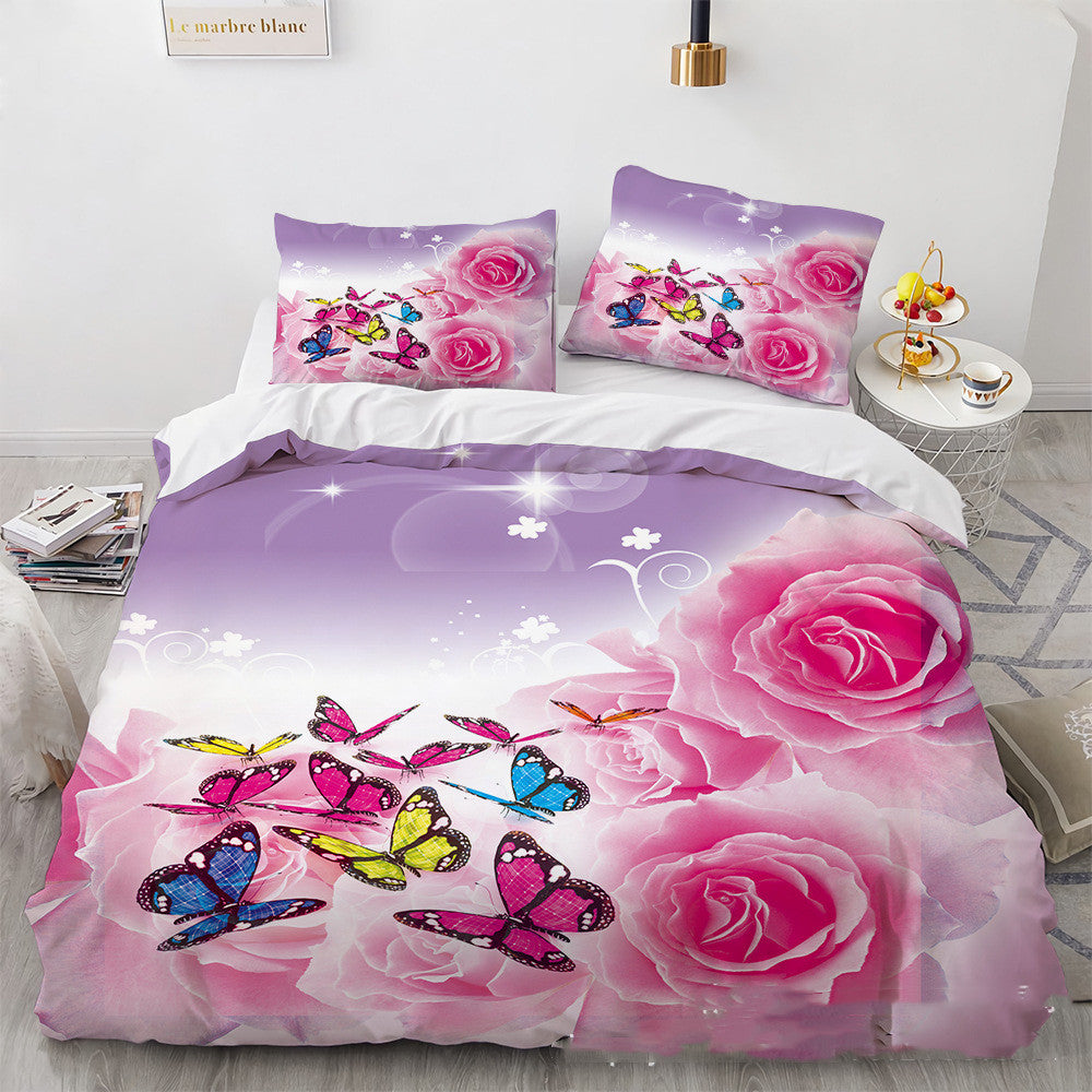 3D Digital Printing Three-piece Home Rose Series