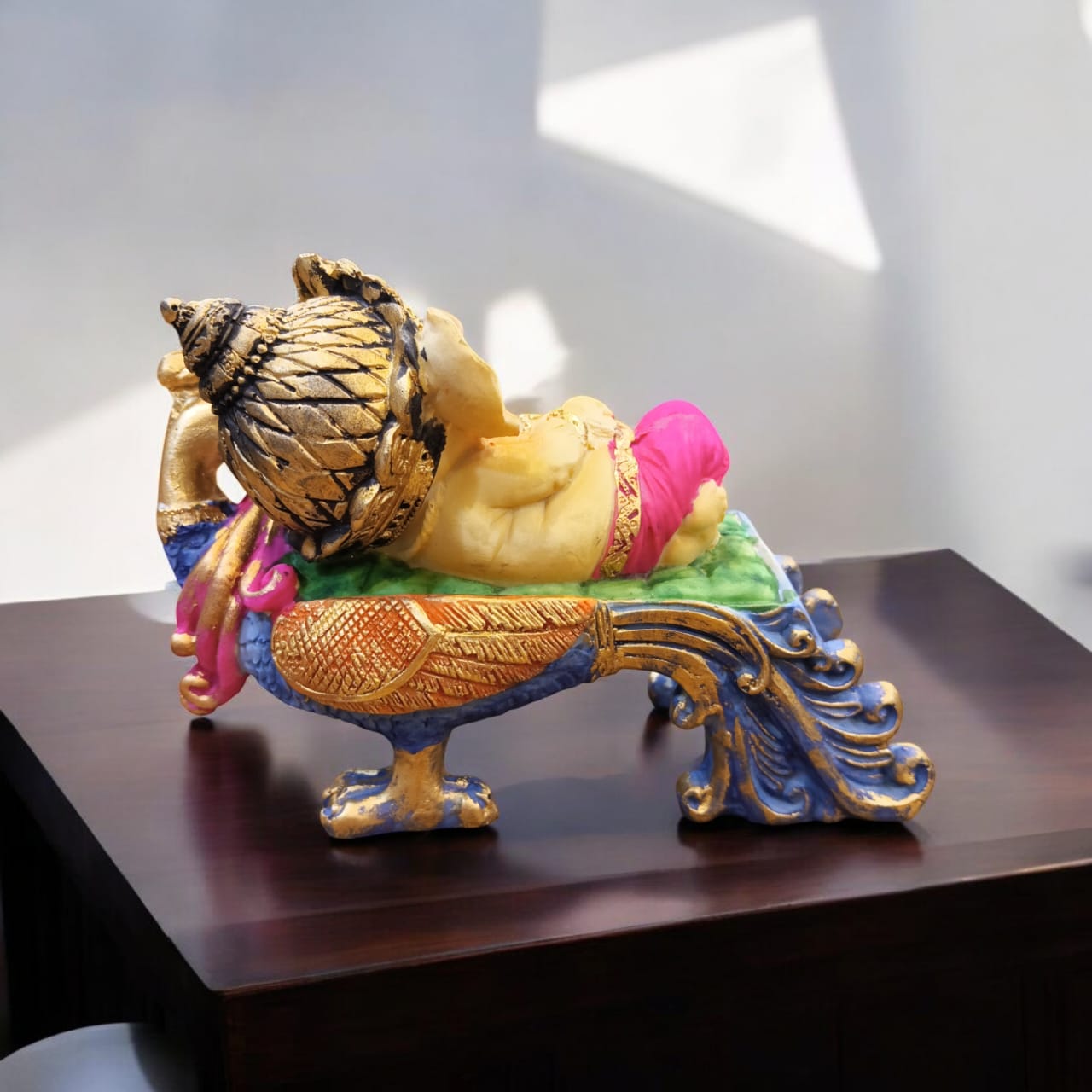 Decorative Lord Ganesha Statue with Peacock Idol For Home Decor