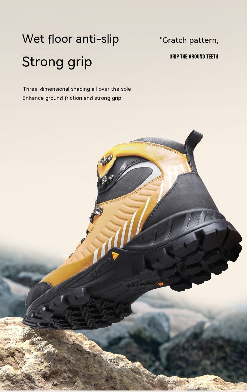 High-top Waterproof Shoes Soft Bottom Non-slip Leather