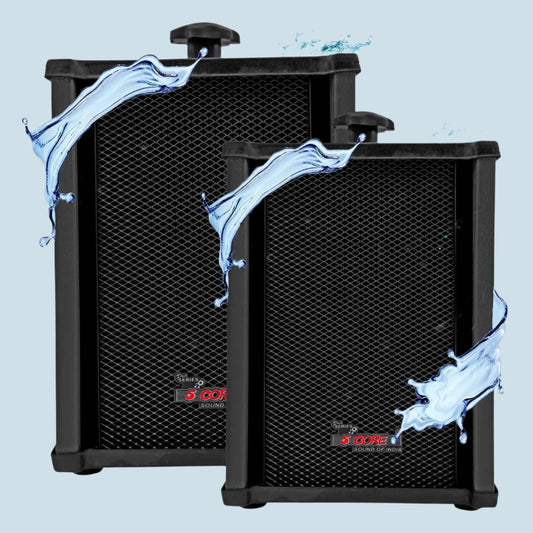 5Core Outdoor Speakers Stereo In Wall 100W Peak Passive Patio Home Wired Waterproof Audio System