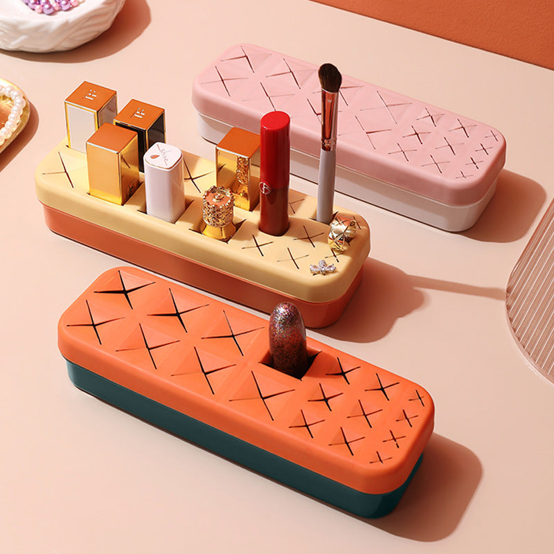 Lipstick Storage Box Desktop Multi Grid